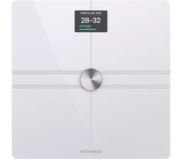 Withings Body Comp - Met WiFi verbonden weegschaal met volledige lichaamsanalyse (gewicht, lichaamsvet/spiervet/water) en cardiovasculaire tracking, personenweegschaal, tot 8 gebruikers, zwart