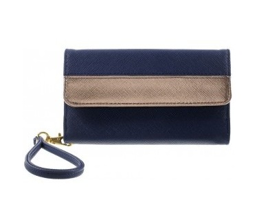 qMust Universeel portemonnee hoesje - met drukknop - 4 t/m 6 inch - Dark Blue