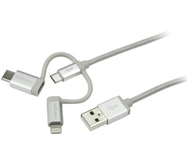 Startech.com USB naar Lightning / USB-C / Micro-B - gevlochten