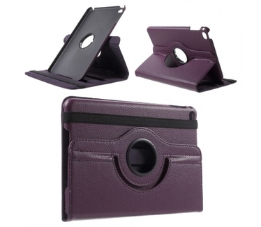 Kees 360 graden draaibare Lederlook Hoes Apple iPad mini 4 - Paars