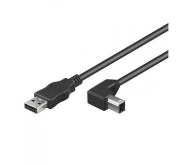 Techly USB 2.0 Cable A Male / B Male Angled 2m ICOC U-AB-20-ANG Zwart