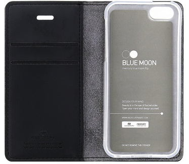 Mercury Blue Moon Wallet Case voor Apple iPhone 5/5S/SE - Zwart Zwart