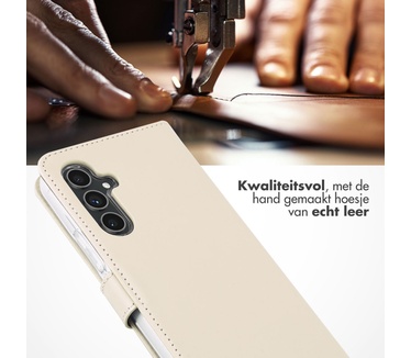 Selencia Echt Lederen Bookcase Samsung Galaxy A54 - Greige