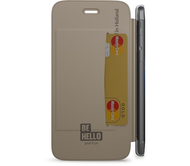 BeHello iPhone 7 Book Case with Tranparent Back 1 Cardslot Gold