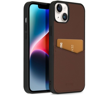 Accezz Premium Leather Card Slot Backcover iPhone 14 Plus - Bruin