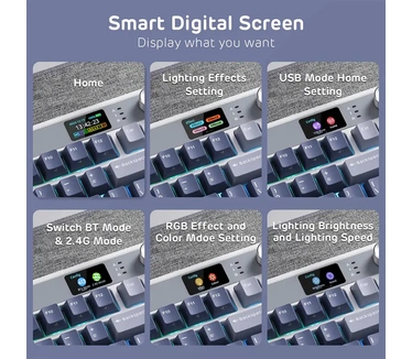 Royal Kludge RK M87 Ocean Blue Gaming Keyboard Beige switch