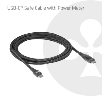 Club 3D Veilige USB-C®-kabel met vermogensmeter, 240 W, geen dataoverdracht, 2 m