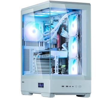 Zalman P50 DS White ATX Tempered Glass Panoramic View, Reverse layout mainboard support, display, 3 x 120 mm ZM-AF120R ARGB (side) + 1 x 120 mm ZM-AF120 ARGB (rear)Fan included, 2 x 3.5, 2 x 2.5, 480(D) x 240(W) x 512(H)mm