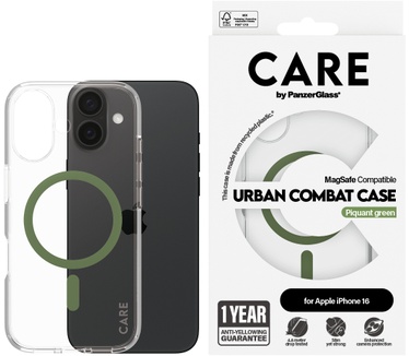 PanzerGlass CARE by PG Green MagSafe iPhone16 6.1 (Apple - iPhone 2024 6.1'') Transparant