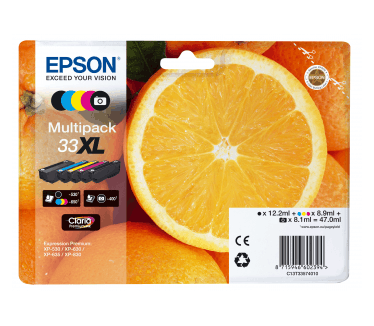 Epson C13T33574011 Zwart, Cyaan, Foto zwart, Geel inktcartridge