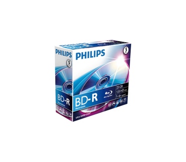 Philips BD-R 25GB 6x, 5 stuks (Jewelcase)