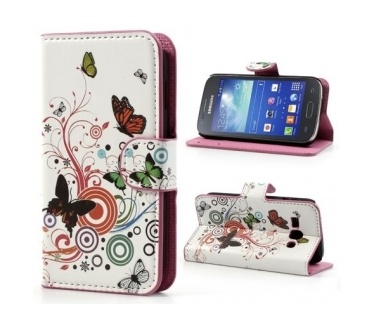 qMust Wallet Case met stand Samsung Galaxy Ace 3 (butterfly)