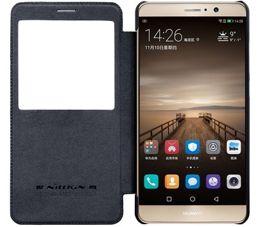 Nillkin Qin S-View Slim Book Case voor Huawei Mate 9 - Zwart Zwart