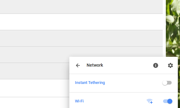 Chrome OS instant tethering