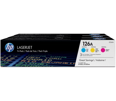 HP 126A originele cyaan/ magenta /gele LaserJet tonercartridges, 3-pack