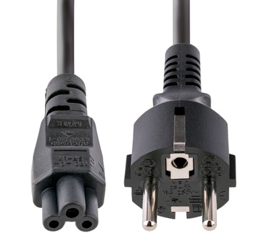 Startech.com 3m Laptop Stroomkabel, EU Schuko Plug naar C5 (Clover Leaf), 2.5A 250V, 18AWG, Laptop Vervangkabel, Printer Voedingkabel, Laptop Lader Kabel / Laadkabel, UL-Listed