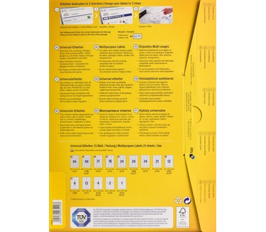 Avery Universele Etiketten, wit, 70,0 x 36,0 mm, permanent klevend