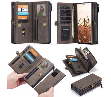 Caseme Samsung Galaxy Note 20 Ultra Luxe Multi Portemonnee Hoesje Coffee