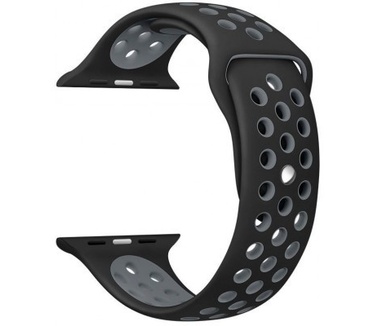 qMust Sportbandje voor de Apple Watch Serie 1 en Serie 2 38mm zwart - grijs