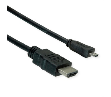 Roline HDMI High Speed ​​Kabel met Ethernet, HDMI male - Micro HDMI male, 2 m