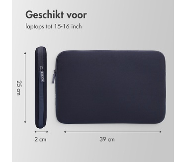 Accezz Basis Laptop hoes 15-16 inch - Laptopsleeve - Blauw