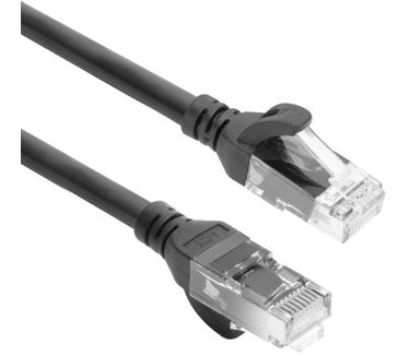 ACT Zwarte 3 meter TPE U/UTP CAT6A ultra-flex patchkabel snagless met RJ45 connectoren