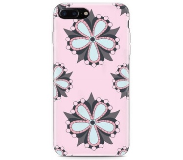 Just in Case iPhone 7 Plus Hoesje Mandala Bloemen Zacht Roze