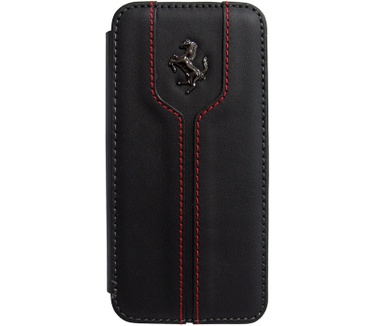 Ferrari Ferrari Monte Carlo Book Case Real Leather voor iPhone 5 5S Black