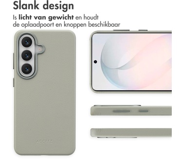 Accezz MagSafe Leather Backcover Samsung Galaxy S26 - Light Grey