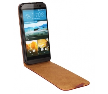 Kees Luxe Lederlook Flip Hoesje HTC One M9 - Bruin