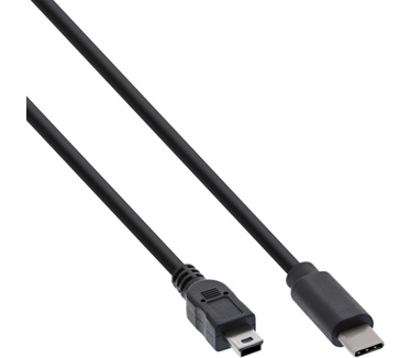 InLine USB C/USB Mini-B, 5 m Zwart