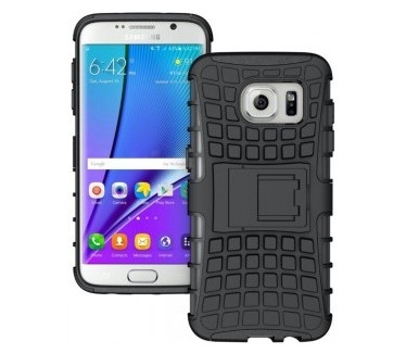 qMust Samsung Galaxy S7 Edge Rugged Hybrid Case - Dual Protection - Black