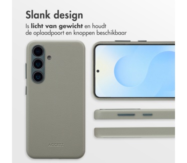 Accezz MagSafe Leather Backcover Samsung Galaxy S25 - Light Grey