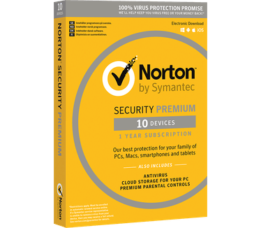 Symantec Norton Security Premium 3.0 25 GB (1 User / 10 Devices) (Dutch / French) (21355408)