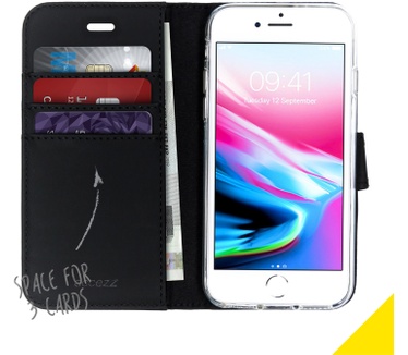 Accezz Wallet Softcase Bookcase iPhone SE (2022 / 2020) / 8 / 7 / 6(s) (iPhone SE (2022), iPhone SE (2020), iPhone 8, iPho) Zwart