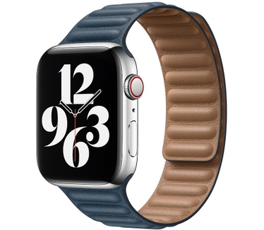 Apple 44mm Baltic Blue Leather Link - M/L