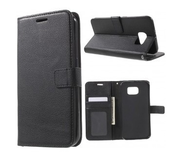 qMust Samsung Galaxy S7 Plus Wallet Case - TPU frame - Black