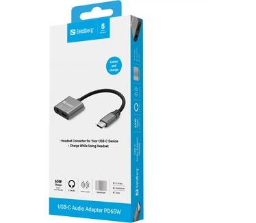 Sandberg USB-C Audio Adapter PD65W