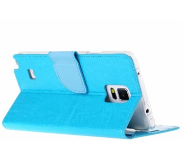 Luxe Lederen Bookcase hoesje voor de Samsung Galaxy Note 4 - Blauw (Galaxy Note 4) Blauw