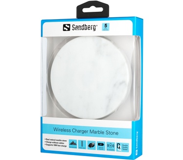 Sandberg Marble Stone Charger White