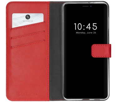 Selencia Echt Lederen Bookcase iPhone 13 Pro - Rood