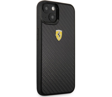 Ferrari Carbon Back Case - Apple iPhone 13 (6.1") - Zwart Zwart