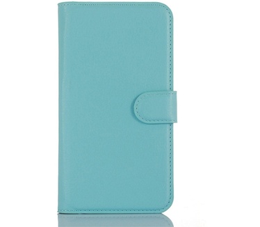 Merkloos Samsung Galaxy A3 (2016) Lychee Leren Portemonnee Hoesje Blauw