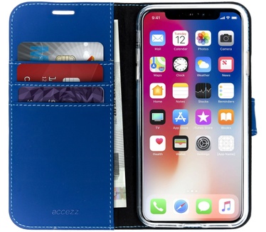 Accezz Wallet Softcase Bookcase iPhone Xs Max (iPhone Xs Max) Blauw