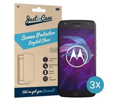 Just in Case Motorola Moto X4 Screenprotector - 3 stuks - Crystal Clear