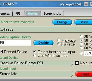 Fraps screenshot