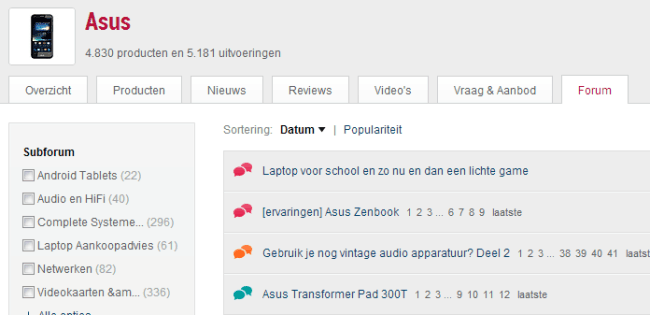 Forum tab