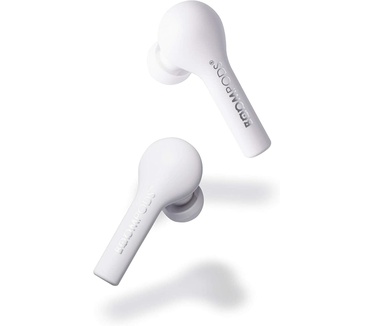 Boompods Bassline TRUE Draadloze Oordopjes - Bluetooth In-Ear Hoofdtelefoon, Water/Zweetbestendig, Compacte Reizen Opladen Case, Instant Connection, TWS (Wit) BTWSWH