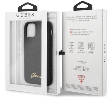 Guess Lizard Hard Case - Apple iPhone 12 Pro Max (6.7") - Zwart  Zwart