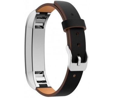 qMust Lederen Watchband Fitbit Alta - Zwart